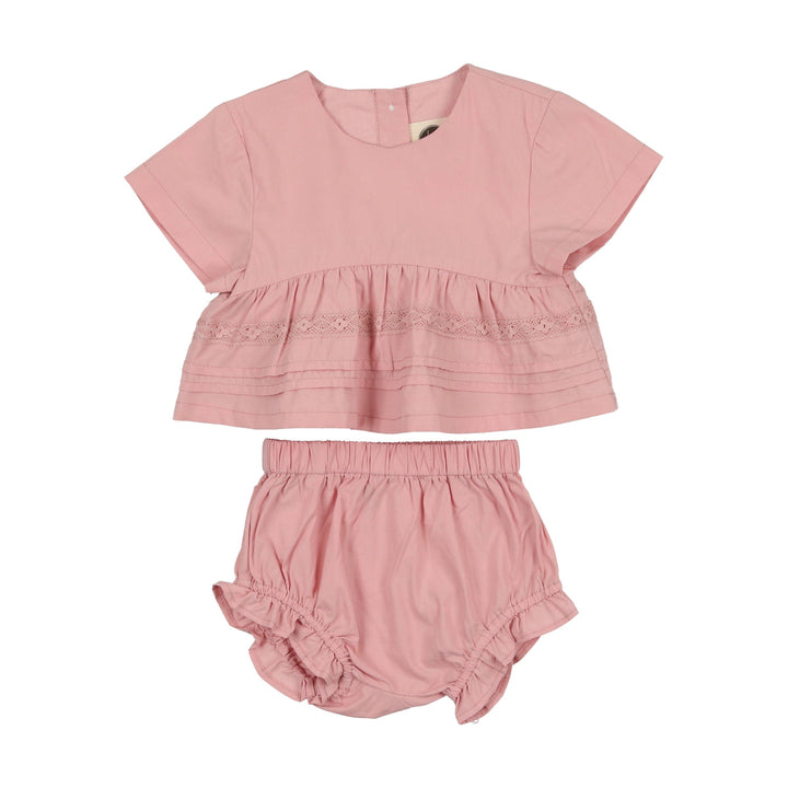 MANIERE BEBE NIÑA CONJ. DE SHORT PLEATS N TIERS MAUVE
