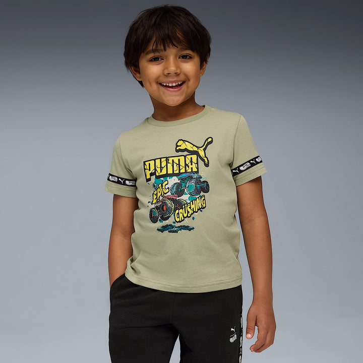 PUMA NIÑO TSHIRT X HOT WHEELS GRAPHIC GREEN