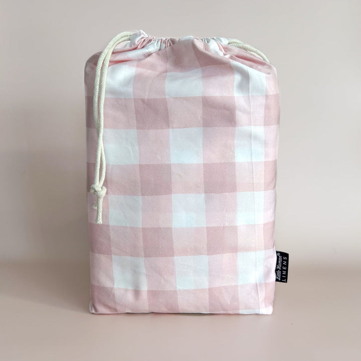 LITTLE HUMAN FORRO DE CUNA WATERPROOF PINK GINGHAM