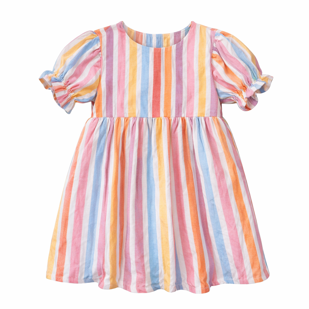 Piglo Vestido Manga Arcoíris para Niña