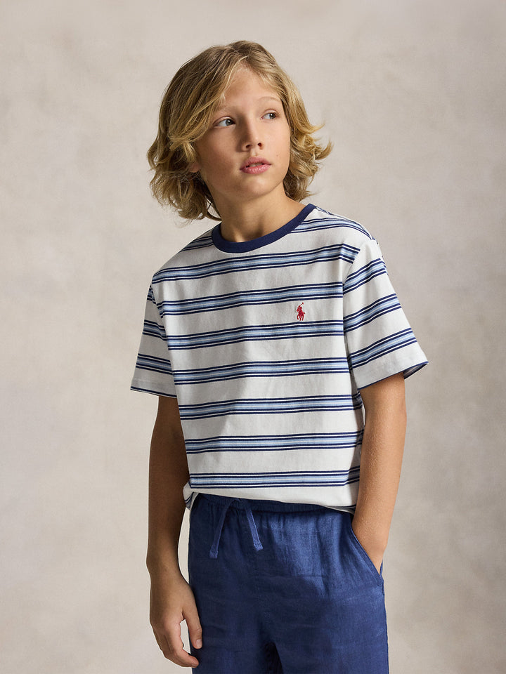 RALPH LAUREN NIÑO TSHIRT 26/1 JERSEY DECKWASH WHITE MULTI