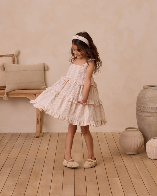 RYLEE & CRU NIÑA VESTIDO RUFFLE SWING SUMMER STRIPE