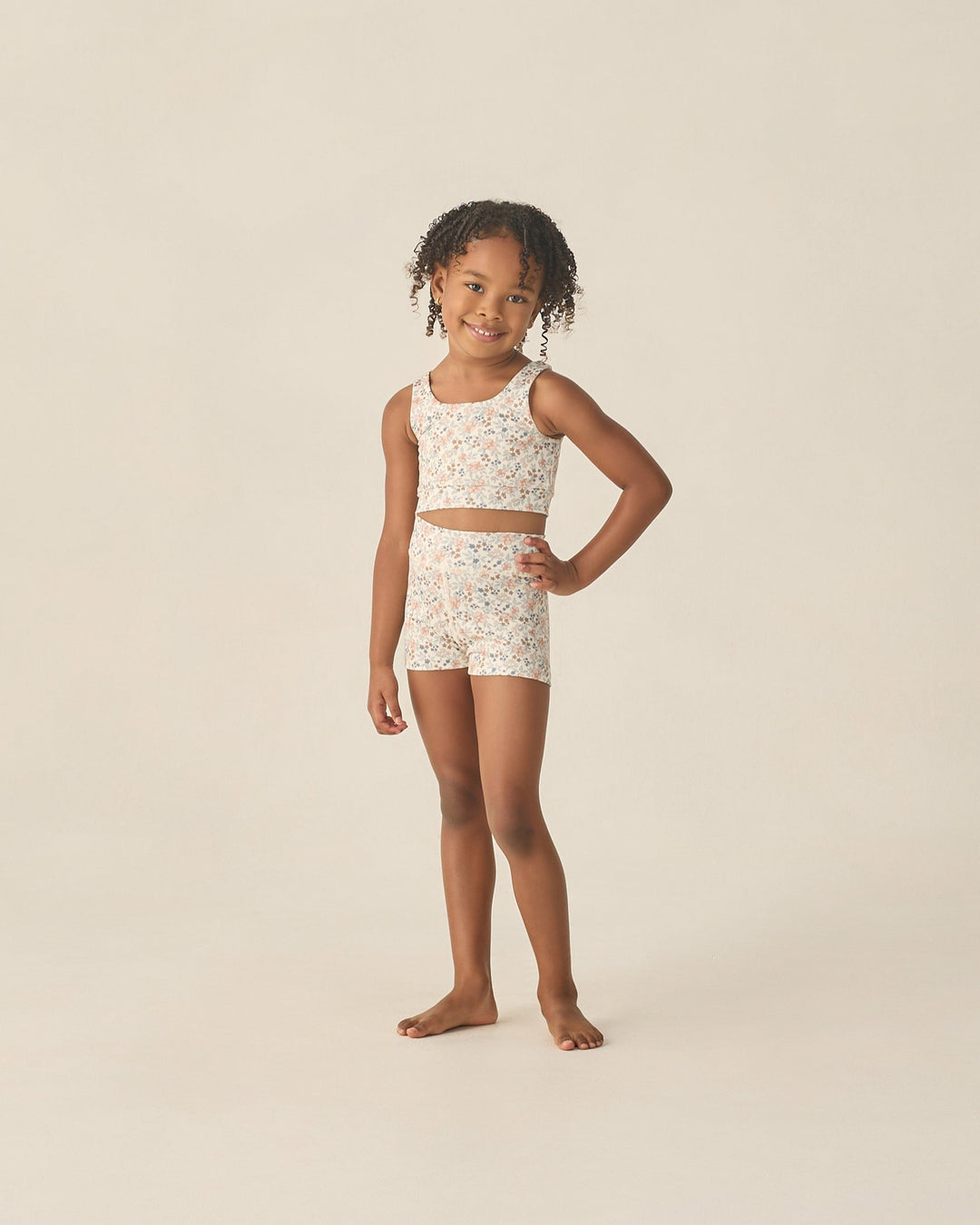 RYLEE & CRU NIÑA SHORT FLOWER FIELD IVORY