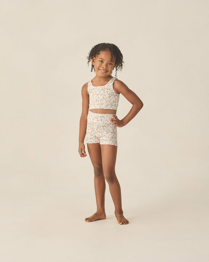 RYLEE & CRU NIÑA SHORT FLOWER FIELD IVORY