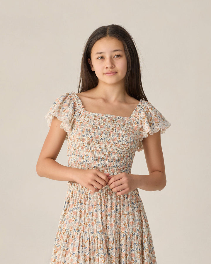 RYLEE & CRU NIÑA TSHIRT ZAYLA FLOWER FIELDS IVORY