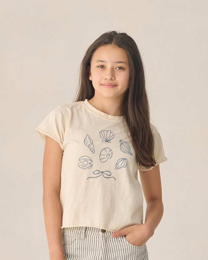 RYLEE & CRU NIÑA TSHIRT VINTAGE SEASHELLS NATURAL