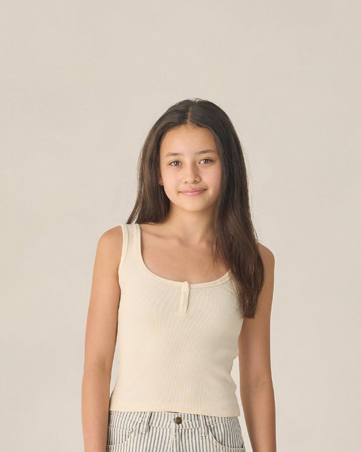 RYLEE & CRU NIÑA TSHIRT RIBBED NATURAL NATURAL