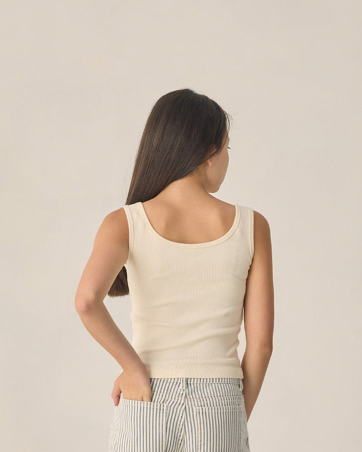 RYLEE & CRU NIÑA TSHIRT RIBBED NATURAL NATURAL