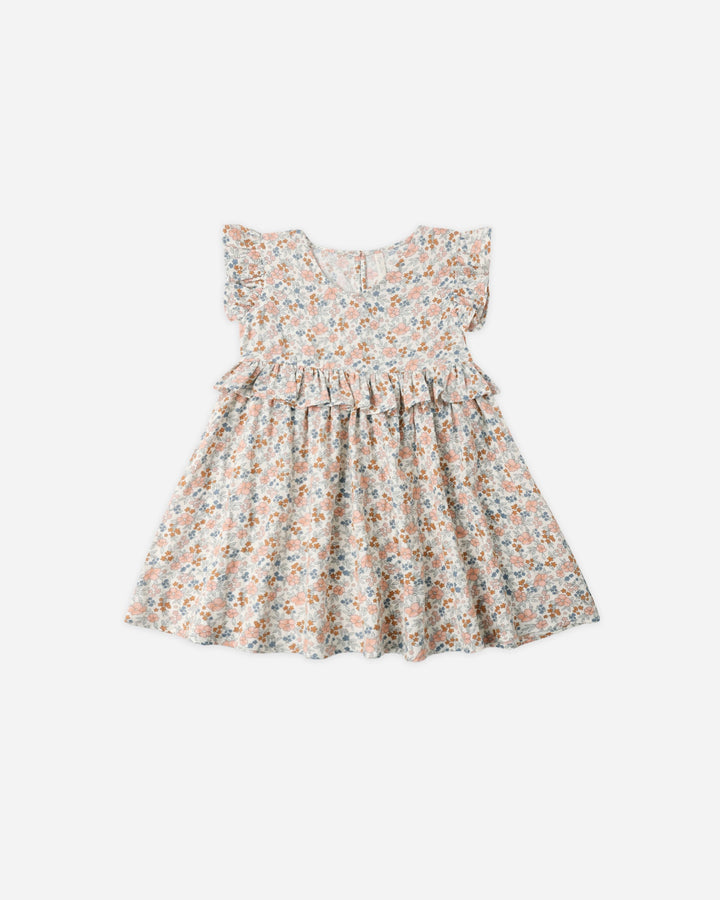 RYLEE & CRU NIÑA VESTIDO BRIELLE FLOWER FIELD IVORY
