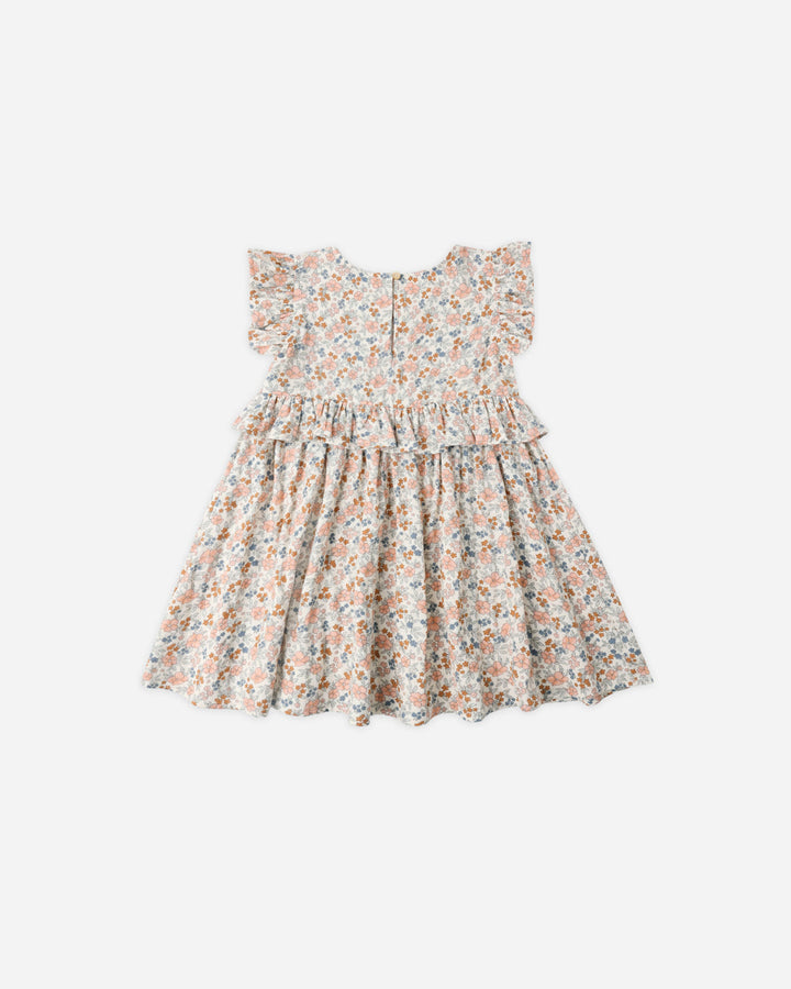 RYLEE & CRU NIÑA VESTIDO BRIELLE FLOWER FIELD IVORY