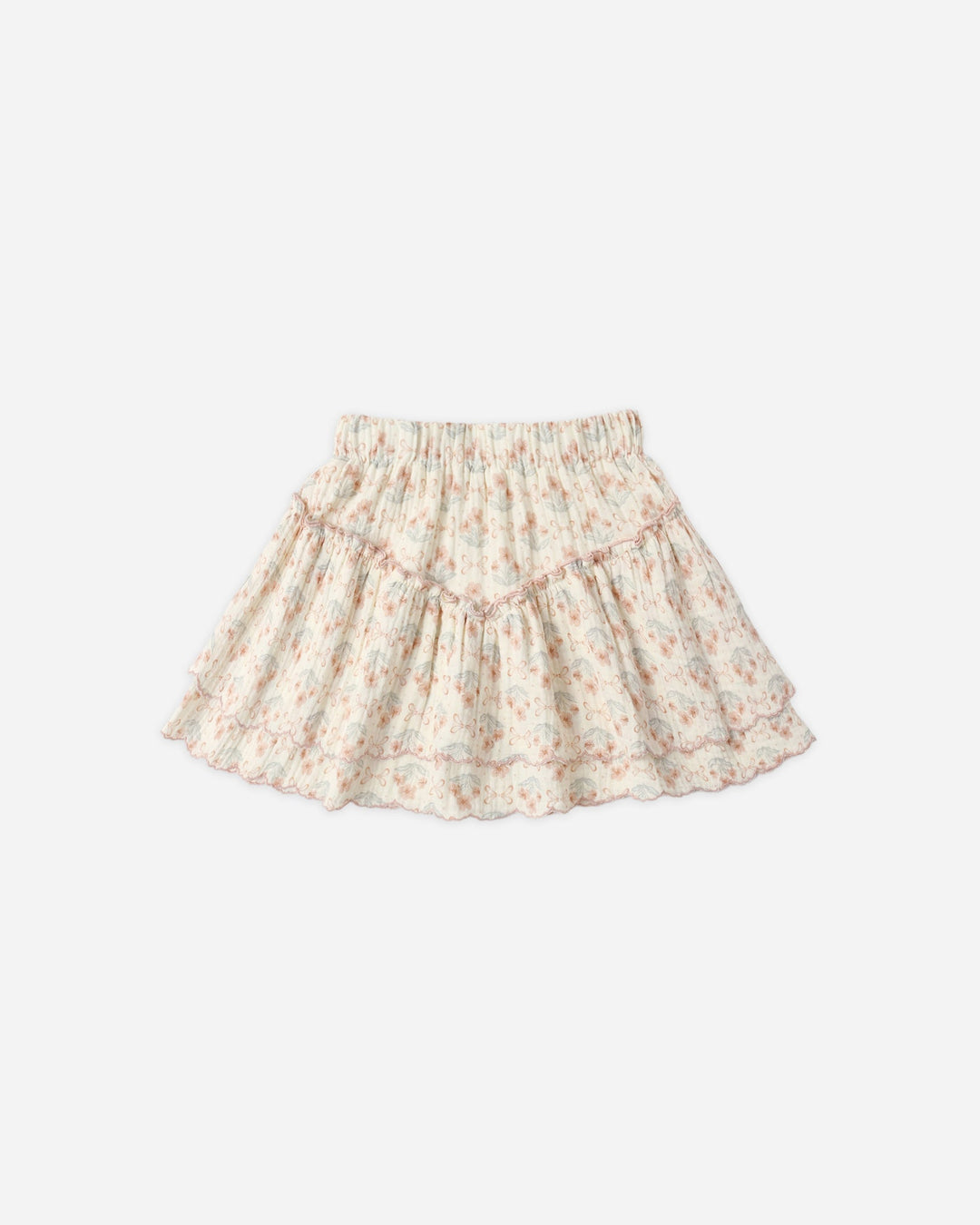 RYLEE & CRU NIÑA FALDA TIERED MINI BLOSSOM IVORY