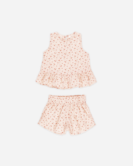 RYLEE & CRU NIÑA CONJ. DE SHORT LILIANA CHERRIES