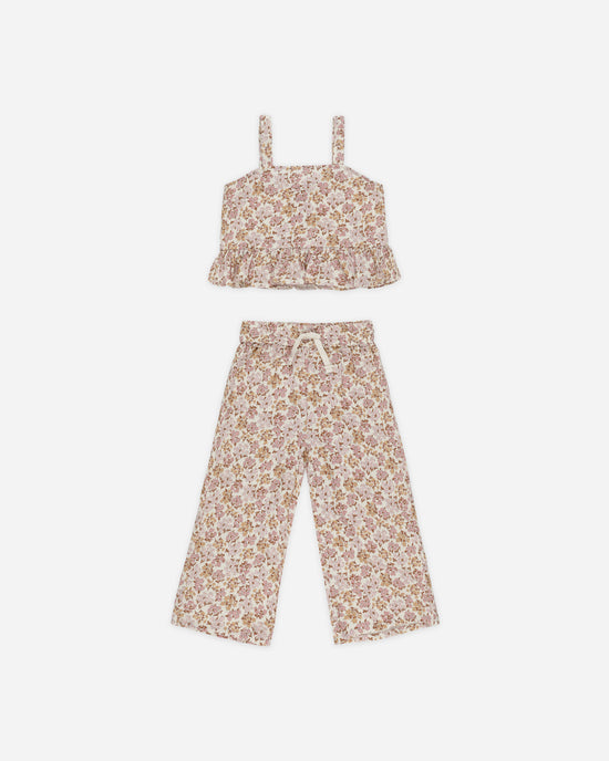 RYLEE & CRU NIÑA CONJ. DE PANTALON KAYLI WILDFLOWER IVORY