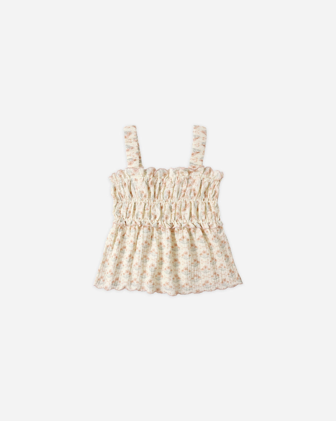 RYLEE & CRU NIÑA BLUSA SMOCKED BLOSSOM IVORY