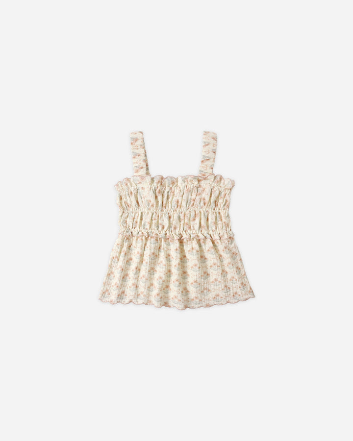 RYLEE & CRU NIÑA BLUSA SMOCKED BLOSSOM IVORY