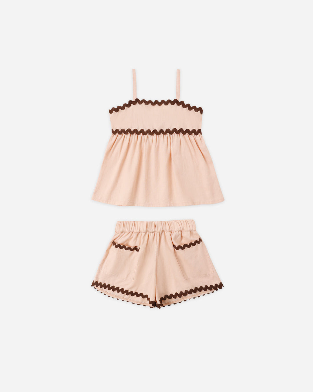 RYLEE & CRU NIÑA CONJ. DE SHORT RIC RAC BLUSH