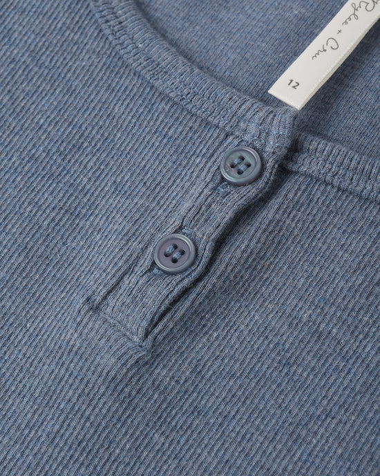 RYLEE & CRU NIÑA TSHIRT RIBBED HEATHERED MARINE