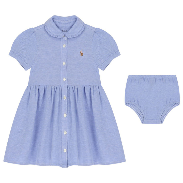 RALPH LAUREN BEBE NIÑA VESTIDO SLD OXFORD HARBOR ISLAND BLUE