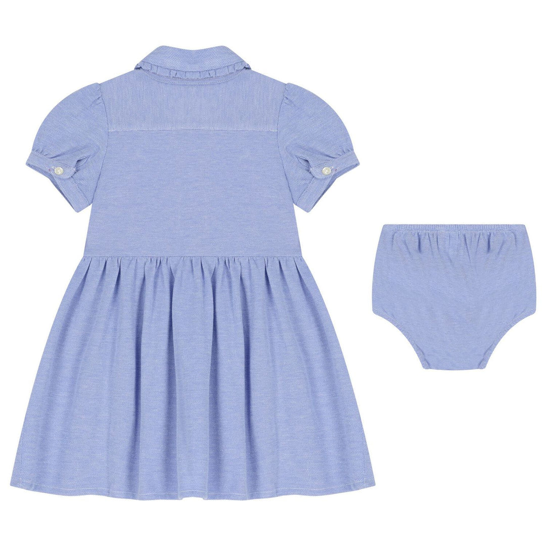 RALPH LAUREN BEBE NIÑA VESTIDO SLD OXFORD HARBOR ISLAND BLUE