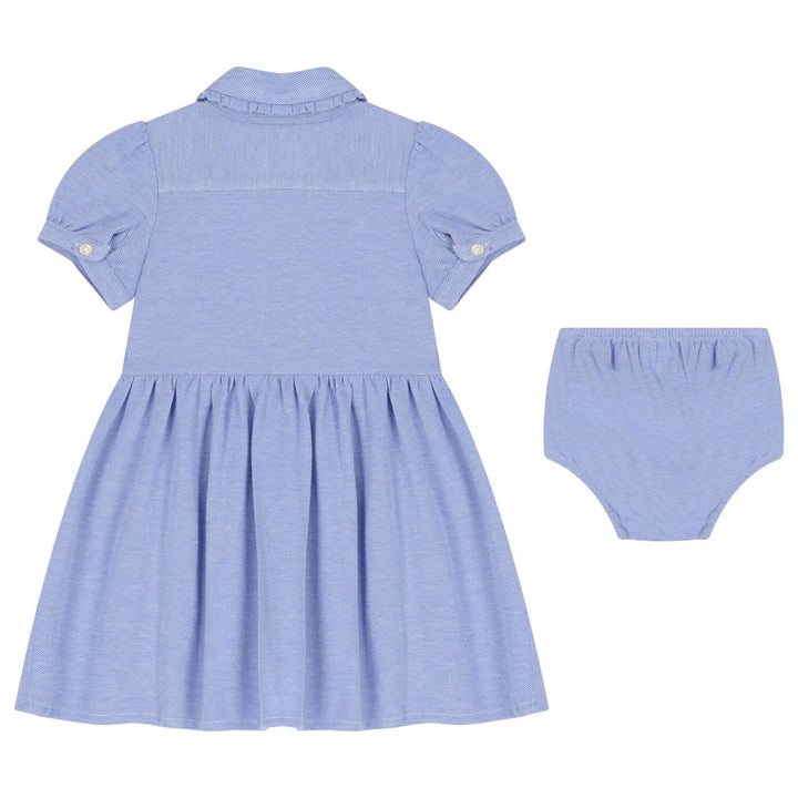 RALPH LAUREN BEBE NIÑA VESTIDO SLD OXFORD HARBOR ISLAND BLUE