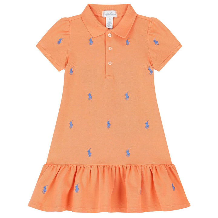 RALPH LAUREN BEBE NIÑA VESTIDO POPPY/HARBOR ISLAND BLUE PP