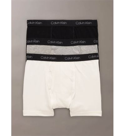 CALVIN KLEIN NIÑO BOXER HEATHER GRAY/ANTIQUE WHITE/BLA 3PCS