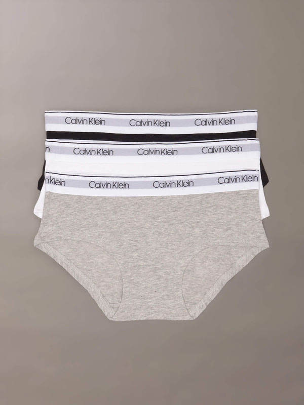 Calvin Klein Panty Hipster Black/Heather Gray/White (3 Piezas) para Niña