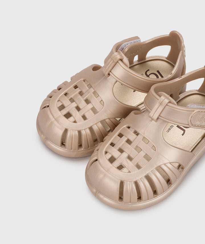 IGOR NIÑA SANDALIA TOBBY METAL PLATINO