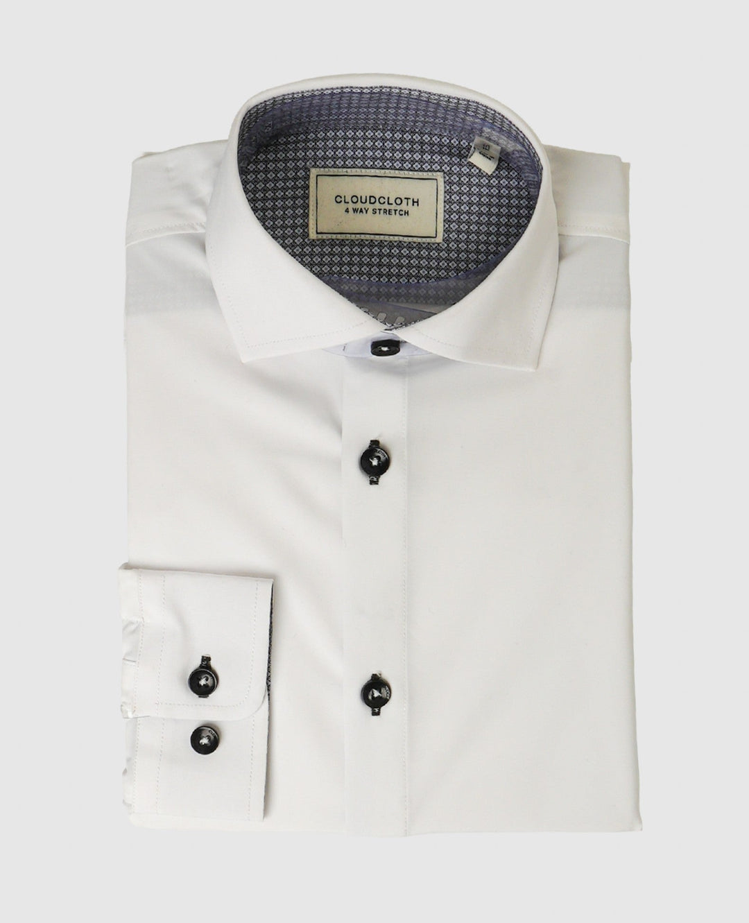 ISAAC MIZRAHI NIÑO CAMISA 4 WAY STRETCH WITH CONTRAST BLACK