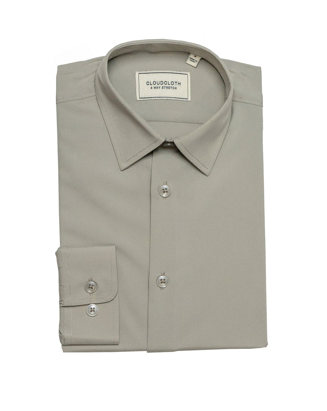 ISAAC MIZRAHI NIÑO CAMISA 4 WAY STRETCH SOLID M/L LIGHT GRAY