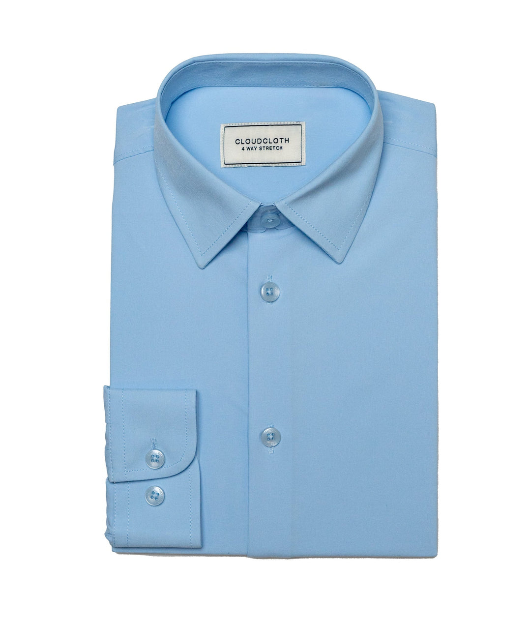 ISAAC MIZRAHI NIÑO CAMISA 4 WAY STRETCH SOLID M/L LIGHT BLUE
