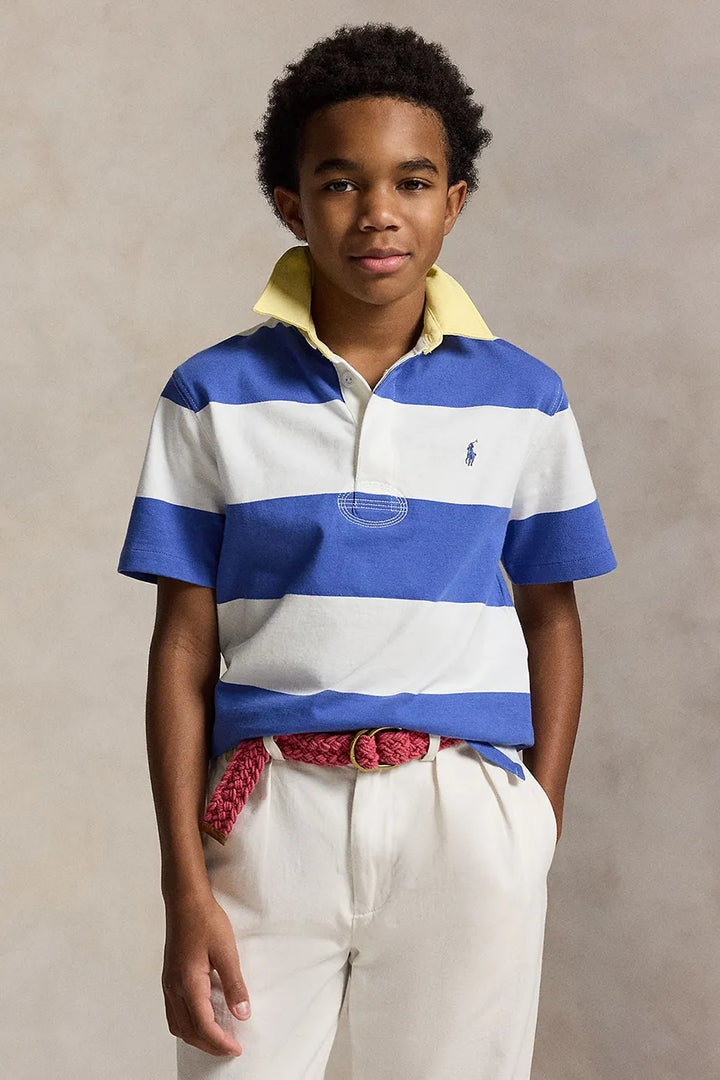 RALPH LAUREN NIÑO ABRIGO KNIT RUGBY PULLOVER LIBERTY/WHITE
