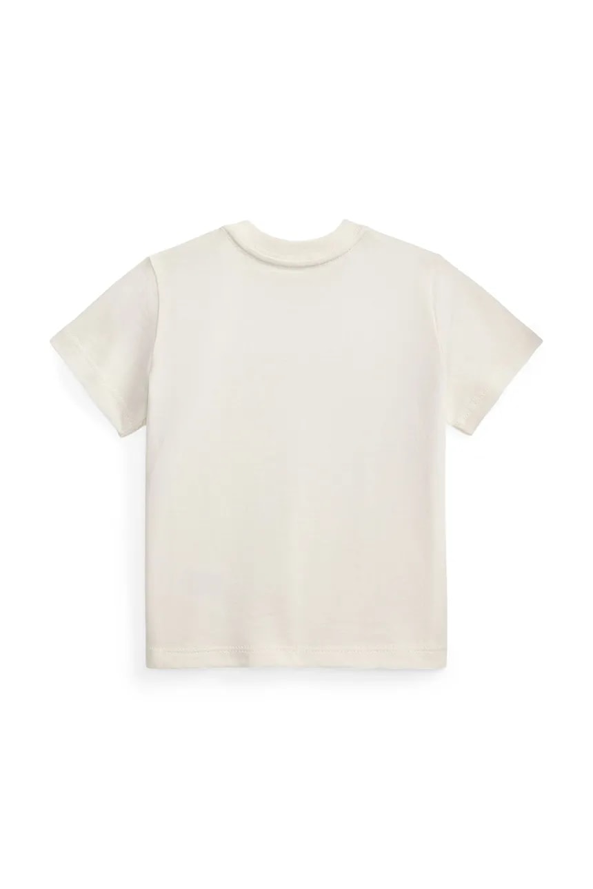 RALPH LAUREN BEBE NIÑO TSHIRT 26/1 JERSEY SP26 BEAR DECKWASH WHITE