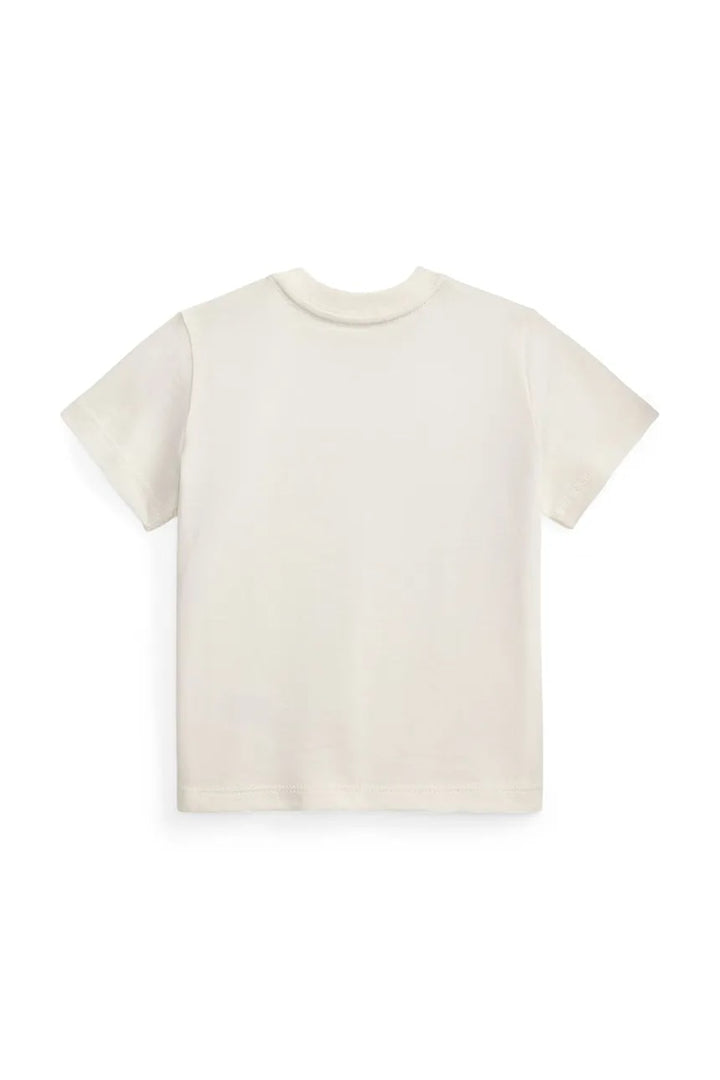RALPH LAUREN BEBE NIÑO TSHIRT 26/1 JERSEY SP26 BEAR DECKWASH WHITE