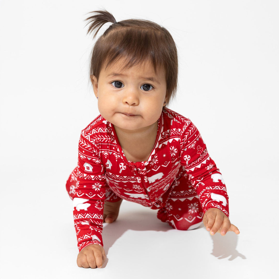 BELLABU BEAR NIÑO PIJAMA POLAR ISLE RED BAMBOO