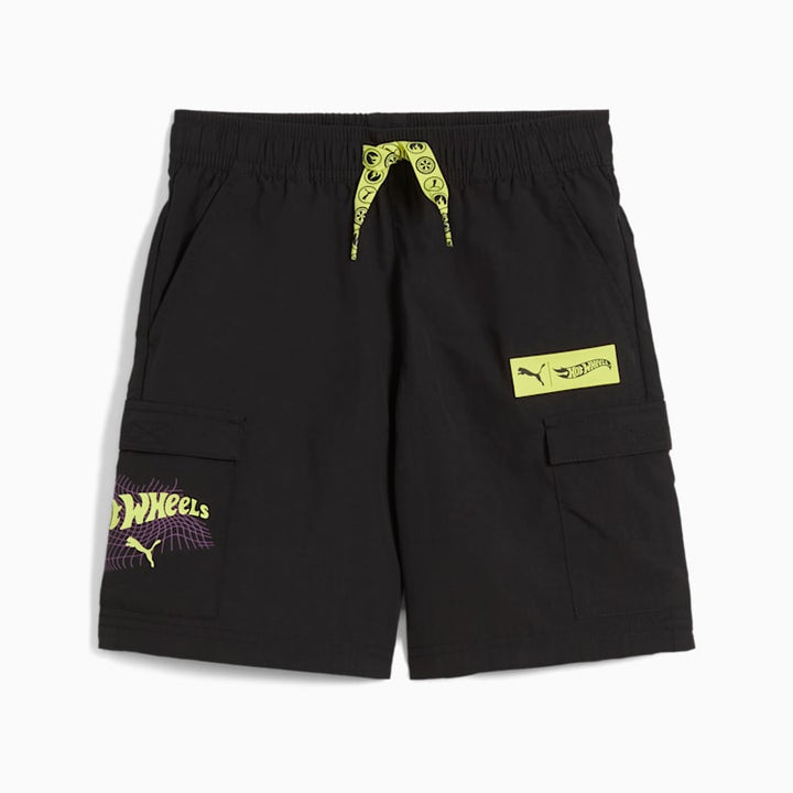 PUMA NIÑO SHORT X HOT WHEELS WV BLACK