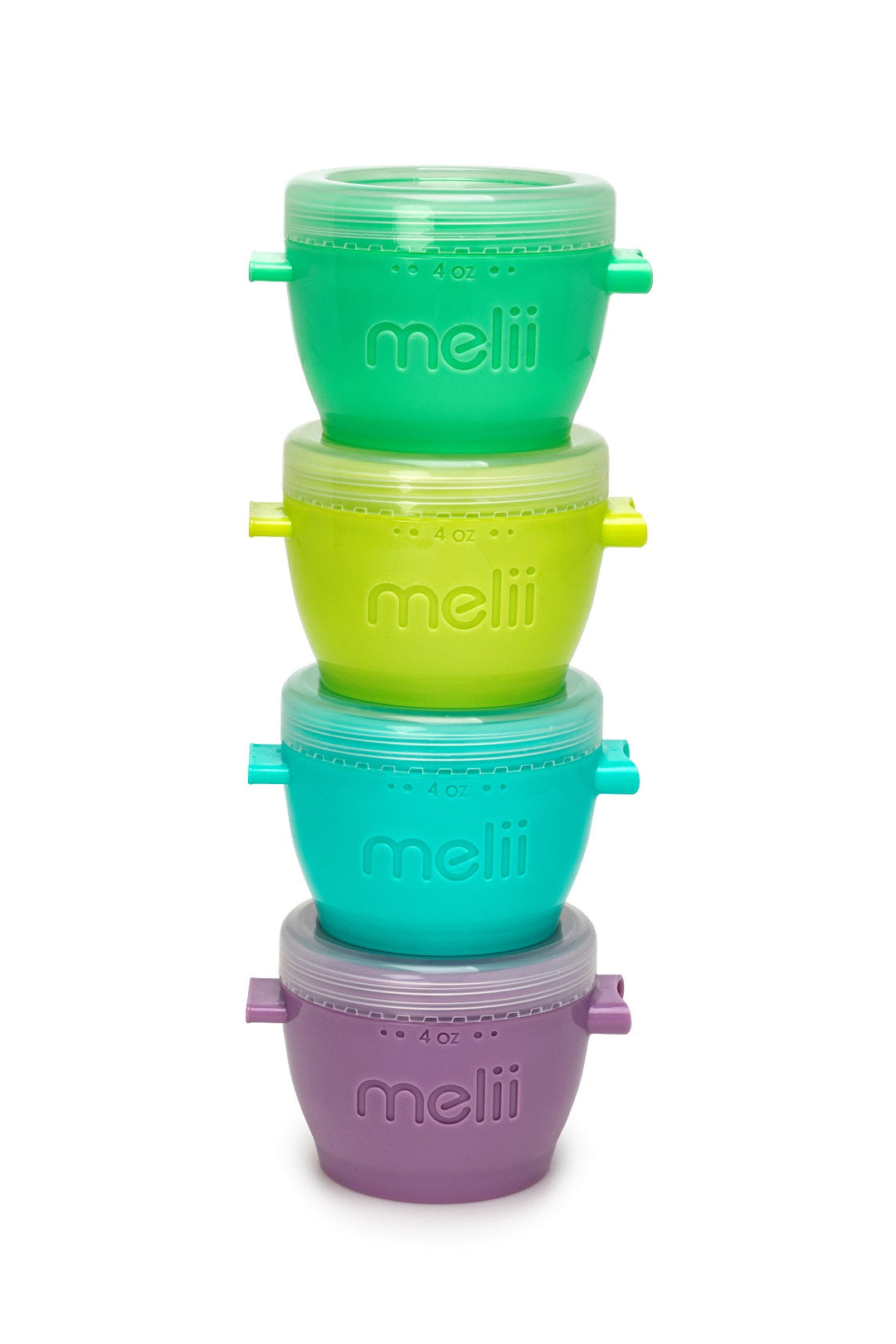 MELII VASIJA CON TAPA 4OZ 4PCS MULTICOLOR
