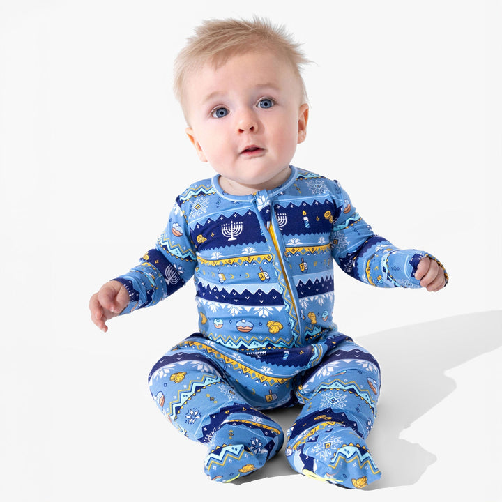 BELLABU BEAR NIÑO PIJAMA HANUKKAH FAIR ISLE BAMBOO