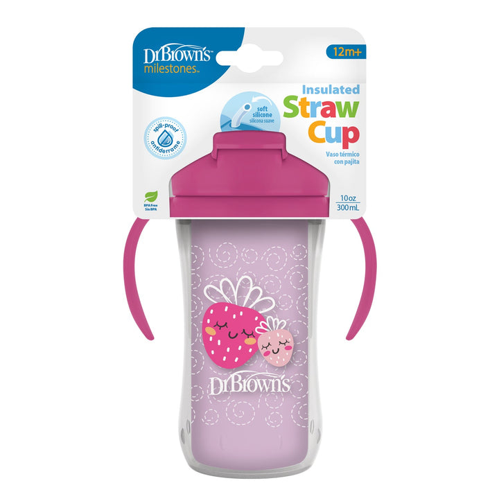 DR. BROWN VASO/TERMICO 10OZ AGARRADOR ROSADO