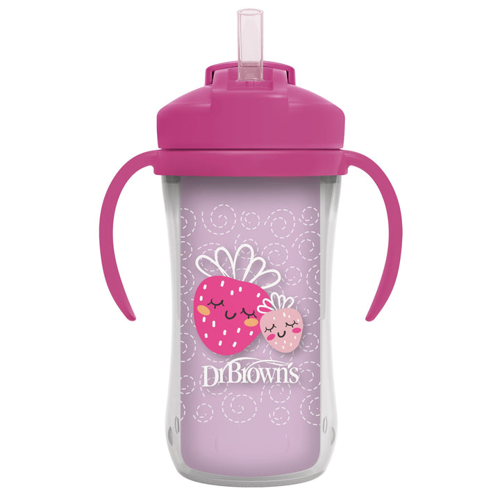DR. BROWN VASO/TERMICO 10OZ AGARRADOR ROSADO