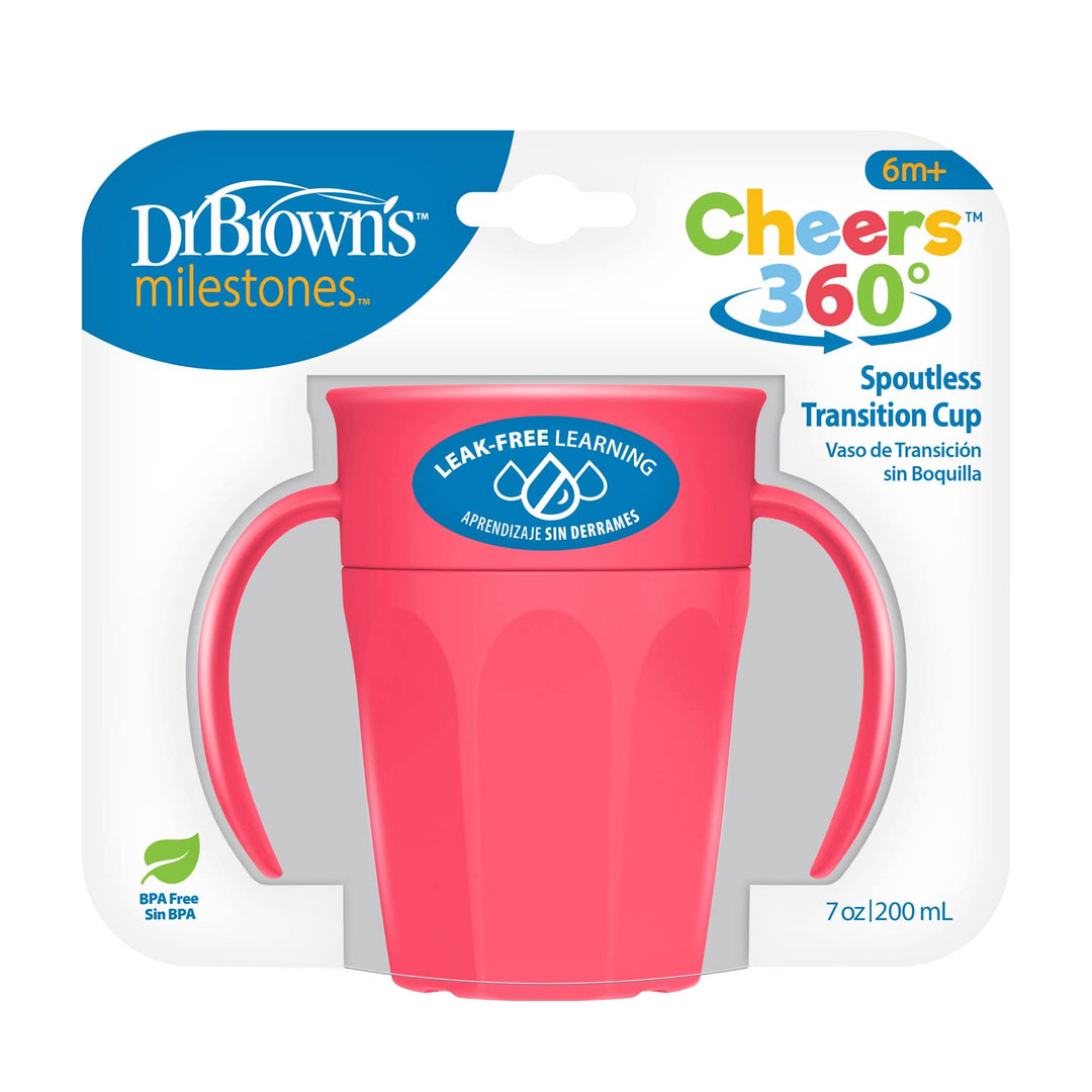DR. BROWN VASO CON ASAS 7OZ/200ML (ROSADO)