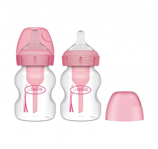 DR. BROWN BIBERONES ANTICOLICO ROSADO 2PK CUELLO ANCHO 5oz