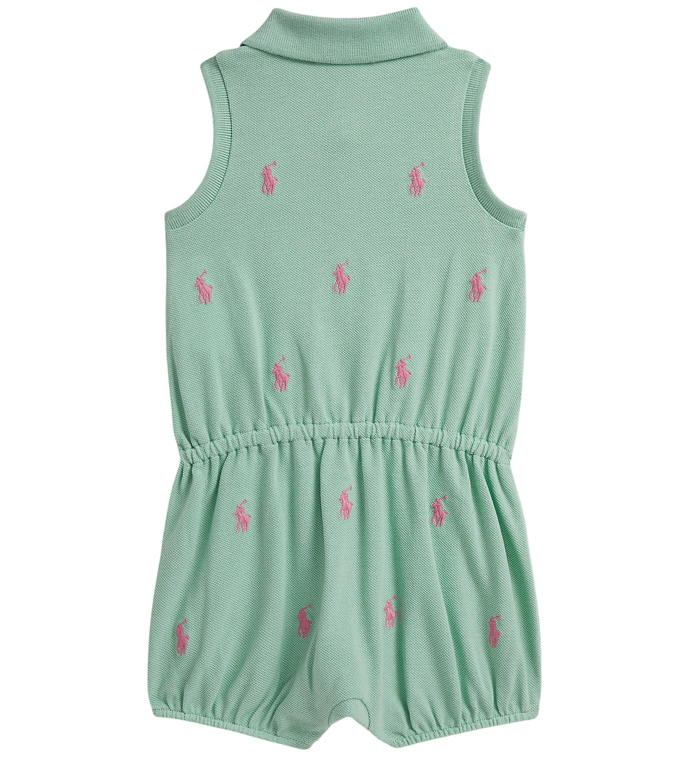 RALPH LAUREN BEBE NIÑA OVEROL STRETCH MESH CELADON