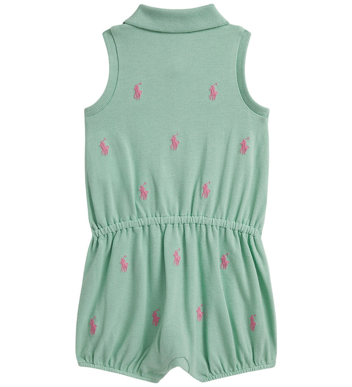 RALPH LAUREN BEBE NIÑA OVEROL STRETCH MESH CELADON