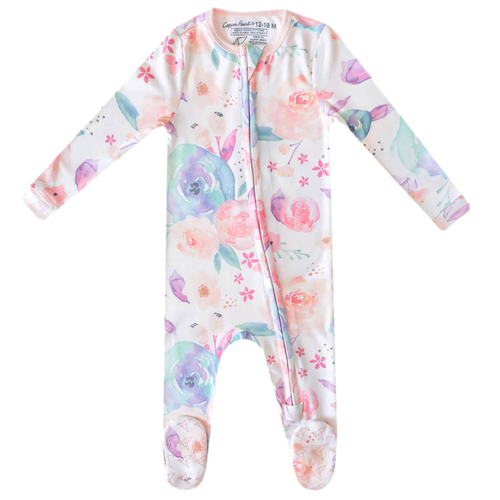 COPPER PEARL BEBE NIÑA PIJAMA BLOOM ZIP-UP