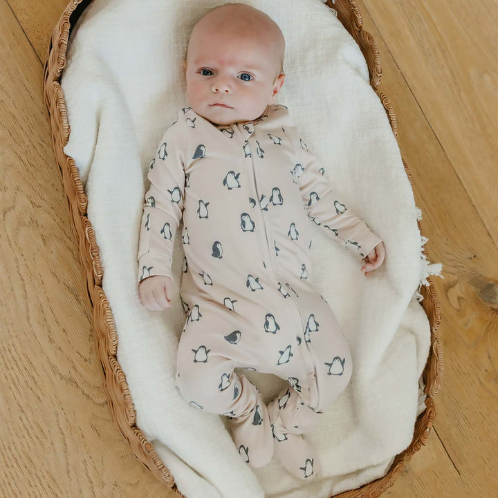 COPPER PEARL BEBE NIÑO PIJAMA ZIP UP PENGUINS