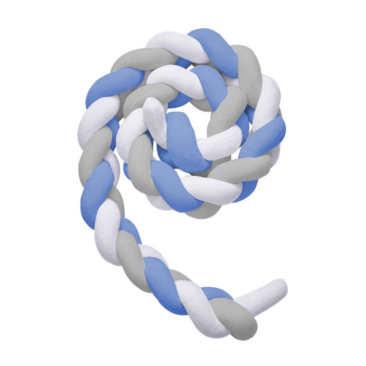 CUTEBABIES BUMPER PROTECTOR DE TRENZA PARA CUNA AZUL