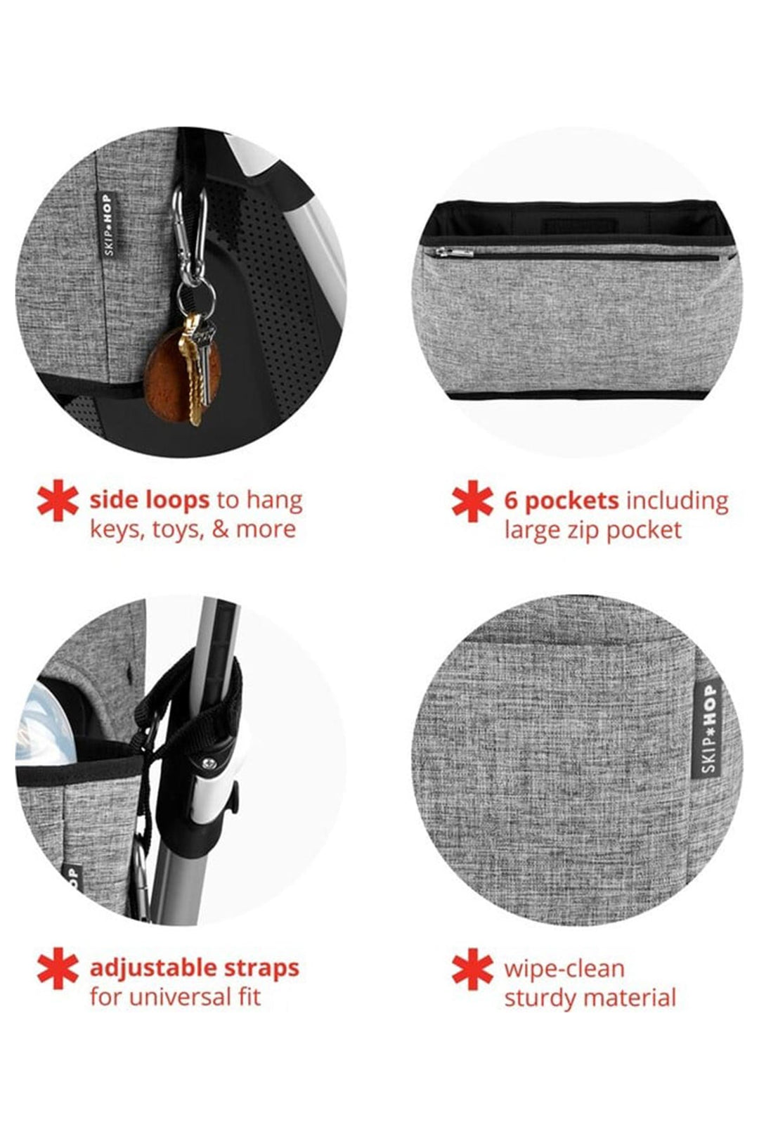 SKIP HOP ORGANIZADOR PARA COCHE GRAB AND GO ULTRA GREY MELANGE