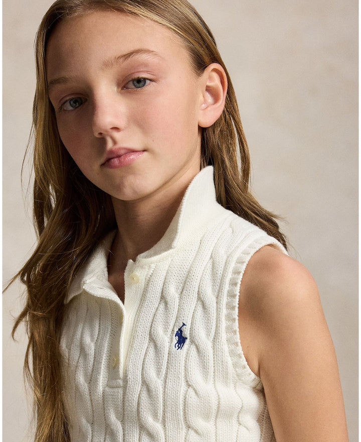 RALPH LAUREN NIÑA CONJ. DE FALDA 20/2 COTTON DECKWASH WHITE