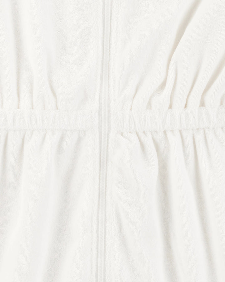 CARTERS NIÑA BATA TOALLA ZIP COVERUP WHITE